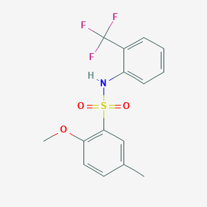 molecular formula C15H14F3NO3S B5786339 2-methoxy-5-methyl-N-[2-(trifluoromethyl)phenyl]benzenesulfonamide 
