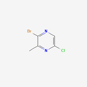 molecular formula C5H4BrClN2 B578635 2-溴-5-氯-3-甲基吡嗪 CAS No. 1260664-82-1