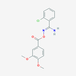 molecular formula C16H15ClN2O4 B5786357 2-chloro-N'-[(3,4-dimethoxybenzoyl)oxy]benzenecarboximidamide 