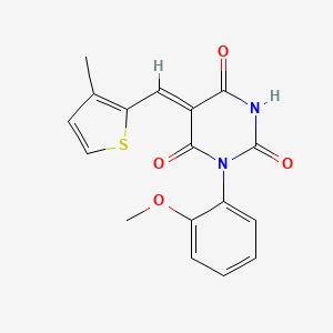 molecular formula C17H14N2O4S B5786413 1-(2-methoxyphenyl)-5-[(3-methyl-2-thienyl)methylene]-2,4,6(1H,3H,5H)-pyrimidinetrione 