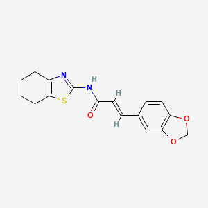molecular formula C17H16N2O3S B5786449 3-(1,3-benzodioxol-5-yl)-N-(4,5,6,7-tetrahydro-1,3-benzothiazol-2-yl)acrylamide 