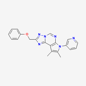 molecular formula C21H18N6O B5786469 8,9-dimethyl-2-(phenoxymethyl)-7-(3-pyridinyl)-7H-pyrrolo[3,2-e][1,2,4]triazolo[1,5-c]pyrimidine 