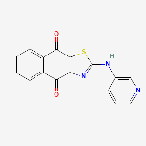 molecular formula C16H9N3O2S B578652 2-(Pyridin-3-ylamino)naphtho[2,3-d]thiazole-4,9-dione CAS No. 1313739-00-2