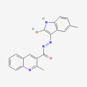 2-methyl-N'-(5-methyl-2-oxo-1,2-dihydro-3H-indol-3-ylidene)-3-quinolinecarbohydrazide