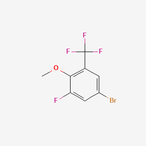 molecular formula C8H5BrF4O B578653 5-Bromo-1-fluoro-2-methoxy-3-(trifluoromethyl)benzene CAS No. 1224604-21-0