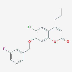 molecular formula C19H16ClFO3 B5786583 6-chloro-7-[(3-fluorobenzyl)oxy]-4-propyl-2H-chromen-2-one 