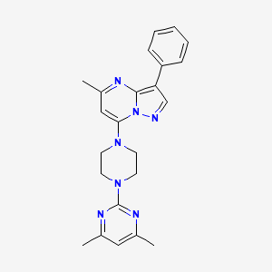 molecular formula C23H25N7 B5786584 7-[4-(4,6-dimethyl-2-pyrimidinyl)-1-piperazinyl]-5-methyl-3-phenylpyrazolo[1,5-a]pyrimidine 