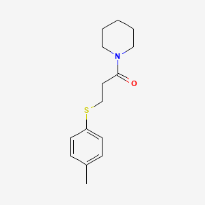 molecular formula C15H21NOS B5786586 1-{3-[(4-methylphenyl)thio]propanoyl}piperidine 