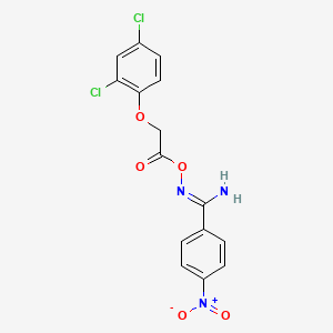 molecular formula C15H11Cl2N3O5 B5786611 N'-{[(2,4-dichlorophenoxy)acetyl]oxy}-4-nitrobenzenecarboximidamide 