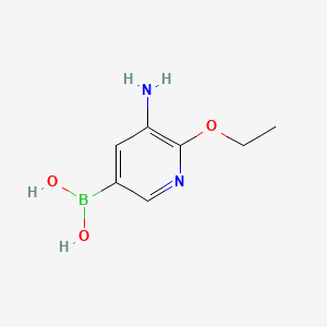 molecular formula C7H11BN2O3 B578662 (5-Amino-6-ethoxypyridin-3-yl)boronic acid CAS No. 1309982-25-9