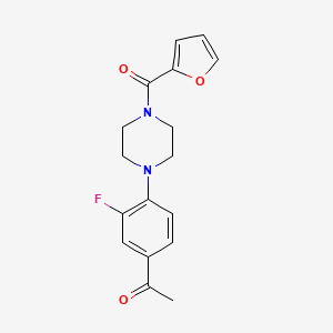 molecular formula C17H17FN2O3 B5786620 1-{3-fluoro-4-[4-(2-furoyl)-1-piperazinyl]phenyl}ethanone 