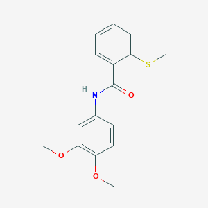 molecular formula C16H17NO3S B5786640 N-(3,4-dimethoxyphenyl)-2-(methylthio)benzamide 