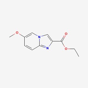 molecular formula C11H12N2O3 B578666 6-甲氧基咪唑并[1,2-a]吡啶-2-羧酸乙酯 CAS No. 1220397-18-1