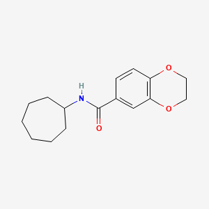 molecular formula C16H21NO3 B5786666 N-cycloheptyl-2,3-dihydro-1,4-benzodioxine-6-carboxamide 