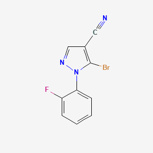 molecular formula C10H5BrFN3 B578667 5-Bromo-1-(2-fluorophenyl)-1H-pyrazole-4-carbonitrile CAS No. 1269291-70-4