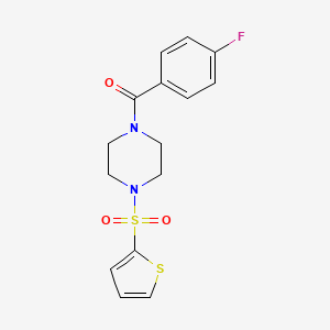 molecular formula C15H15FN2O3S2 B5786681 1-(4-fluorobenzoyl)-4-(2-thienylsulfonyl)piperazine 