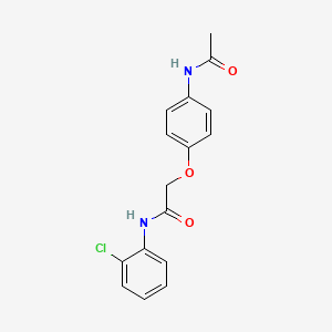 molecular formula C16H15ClN2O3 B5786697 2-[4-(acetylamino)phenoxy]-N-(2-chlorophenyl)acetamide 