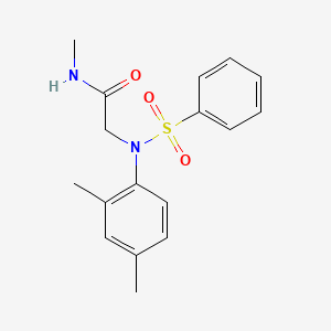 molecular formula C17H20N2O3S B5786733 2-[N-(benzenesulfonyl)-2,4-dimethylanilino]-N-methylacetamide 