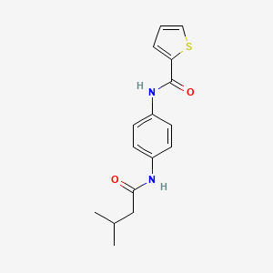 molecular formula C16H18N2O2S B5786750 N-{4-[(3-methylbutanoyl)amino]phenyl}-2-thiophenecarboxamide 