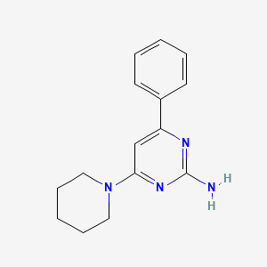 4-phenyl-6-(1-piperidinyl)-2-pyrimidinamine