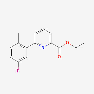 molecular formula C15H14FNO2 B578678 6-(5-氟-2-甲基苯基)吡啶甲酸乙酯 CAS No. 1330750-37-2