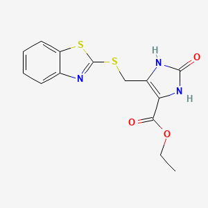 ethyl 5-[(1,3-benzothiazol-2-ylthio)methyl]-2-oxo-2,3-dihydro-1H-imidazole-4-carboxylate