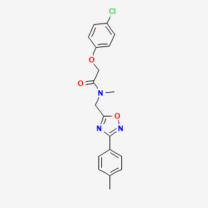 molecular formula C19H18ClN3O3 B5786851 2-(4-chlorophenoxy)-N-methyl-N-{[3-(4-methylphenyl)-1,2,4-oxadiazol-5-yl]methyl}acetamide 