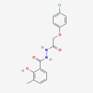 molecular formula C16H15ClN2O4 B5786868 N'-[(4-chlorophenoxy)acetyl]-2-hydroxy-3-methylbenzohydrazide 