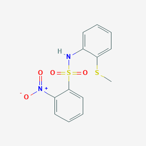 molecular formula C13H12N2O4S2 B5786881 N-[2-(methylthio)phenyl]-2-nitrobenzenesulfonamide 