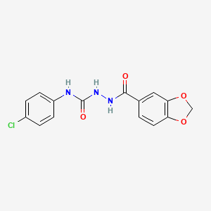 molecular formula C15H12ClN3O4 B5786911 2-(1,3-benzodioxol-5-ylcarbonyl)-N-(4-chlorophenyl)hydrazinecarboxamide 