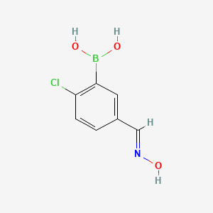 molecular formula C7H7BClNO3 B578692 2-氯-5-(羟亚氨基甲基)苯硼酸 CAS No. 1272412-67-5