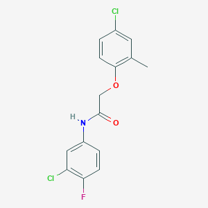 N-(3-chloro-4-fluorophenyl)-2-(4-chloro-2-methylphenoxy)acetamide