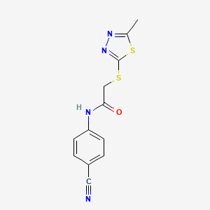 molecular formula C12H10N4OS2 B5786969 N-(4-cyanophenyl)-2-[(5-methyl-1,3,4-thiadiazol-2-yl)thio]acetamide 