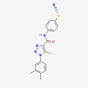 molecular formula C19H17N5OS B5786972 4-({[1-(3,4-dimethylphenyl)-5-methyl-1H-1,2,3-triazol-4-yl]carbonyl}amino)phenyl thiocyanate 