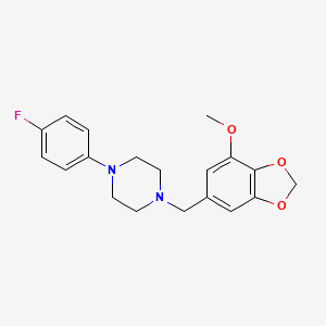molecular formula C19H21FN2O3 B5786988 1-(4-fluorophenyl)-4-[(7-methoxy-1,3-benzodioxol-5-yl)methyl]piperazine 