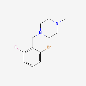 molecular formula C12H16BrFN2 B578699 1-Bromo-3-fluoro-2-(4-methylpiperazinomethyl)benzene CAS No. 1355247-64-1