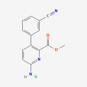 molecular formula C14H11N3O2 B578703 6-氨基-3-(3-氰基苯基)吡啶-2-甲酸甲酯 CAS No. 1330750-20-3