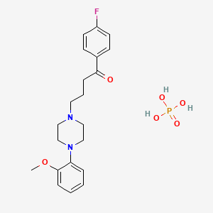 molecular formula C21H28FN2O6P B578711 4'-Fluoro-4-(4-(o-methoxyphenyl)piperazin-1-yl)butyrophenone dihydrogen phosphate CAS No. 1057-86-9