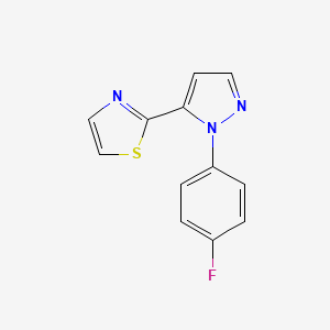 molecular formula C12H8FN3S B578716 2-(1-(4-fluorophenyl)-1H-pyrazol-5-yl)thiazole CAS No. 1269293-55-1