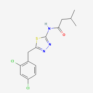 molecular formula C14H15Cl2N3OS B5787162 N-[5-(2,4-dichlorobenzyl)-1,3,4-thiadiazol-2-yl]-3-methylbutanamide 