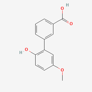 molecular formula C14H12O4 B578717 2'-Hydroxy-5'-methoxy-[1,1'-biphenyl]-3-carboxylic acid CAS No. 1215206-03-3