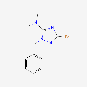molecular formula C11H13BrN4 B578718 1-Benzyl-3-bromo-N,N-dimethyl-1H-1,2,4-triazol-5-amine CAS No. 1215296-00-6