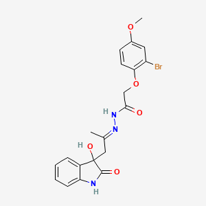 2-(2-bromo-4-methoxyphenoxy)-N'-[2-(3-hydroxy-2-oxo-2,3-dihydro-1H-indol-3-yl)-1-methylethylidene]acetohydrazide