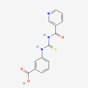 molecular formula C14H11N3O3S B5787257 3-({[(3-pyridinylcarbonyl)amino]carbonothioyl}amino)benzoic acid 