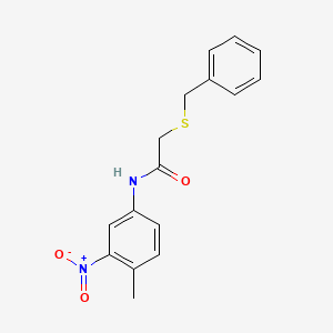 molecular formula C16H16N2O3S B5787282 2-(benzylthio)-N-(4-methyl-3-nitrophenyl)acetamide 