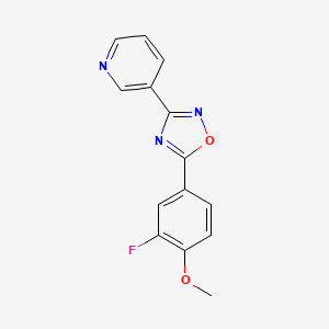 3-[5-(3-fluoro-4-methoxyphenyl)-1,2,4-oxadiazol-3-yl]pyridine