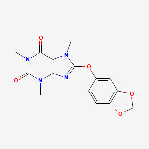molecular formula C15H14N4O5 B5787328 8-(1,3-benzodioxol-5-yloxy)-1,3,7-trimethyl-3,7-dihydro-1H-purine-2,6-dione 