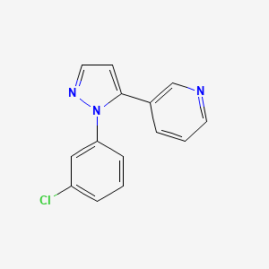 molecular formula C14H10ClN3 B578733 3-(1-(3-chlorophenyl)-1H-pyrazol-5-yl)pyridine CAS No. 1269292-49-0