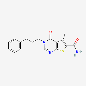 molecular formula C17H17N3O2S B5787340 5-methyl-4-oxo-3-(3-phenylpropyl)-3,4-dihydrothieno[2,3-d]pyrimidine-6-carboxamide 