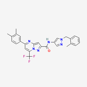 molecular formula C27H23F3N6O B5787358 5-(3,4-dimethylphenyl)-N-[1-(2-methylbenzyl)-1H-pyrazol-4-yl]-7-(trifluoromethyl)pyrazolo[1,5-a]pyrimidine-2-carboxamide 